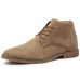Men's Beige Faux Suede Lace-Up Desert Boots Classic Chukka Style with Comfortable Rubber Sole for Casual Wear
