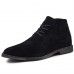 Men's Beige Faux Suede Lace-Up Desert Boots Classic Chukka Style with Comfortable Rubber Sole for Casual Wear