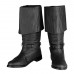 Men's Brown Faux Leather Pirate Boots Fold-Over Cuff Design with Buckle Accents, Perfect for Costumes, Renaissance Fairs, and Themed Events