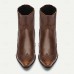 Men's Brown and Blue Western Cowboy Boots Embroidered Faux Leather Design for Casual and Country Style Wear