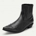 Men's Brown and Blue Western Cowboy Boots Embroidered Faux Leather Design for Casual and Country Style Wear