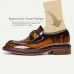 Men's Premium Cowhide Leather Loafers with Glossy Finish, Chain Detail - Formal Dress Shoes for Business, Weddings & Special Occasions