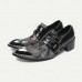 Men's Black Patent Leather Monk Strap Shoes Chic Formal Footwear for Parties and Night Events