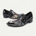 Men's Black Patent Leather Monk Strap Shoes Chic Formal Footwear for Parties and Night Events