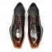 Men's Two-Tone Brown Oxford Shoes with Suede and Leather Combination Stylish Footwear for Ballrooms, Formal Dinners and Elegant Evenings