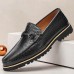 Men's Snakeskin Leather Loafers with Metal Bit Detail - Premium Cowhide Shoes for Formal & Casual Wear