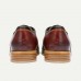Men's Premium Sheepskin Oxford Shoes - Paisley Jacquard Fabric and Leather Lace-Up Dress Shoes for Elegant Occasions