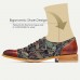 Men's Premium Sheepskin Oxford Shoes - Paisley Jacquard Fabric and Leather Lace-Up Dress Shoes for Elegant Occasions