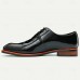 Elegant Men's Cognac Patent Leather Oxford Shoes with Lace-Up Detail - Perfect for Formal Occasions
