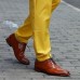 Elegant Men's Cognac Patent Leather Oxford Shoes with Lace-Up Detail - Perfect for Formal Occasions