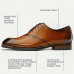 Elegant Men's Cognac Patent Leather Oxford Shoes with Lace-Up Detail - Perfect for Formal Occasions