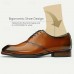 Elegant Men's Cognac Patent Leather Oxford Shoes with Lace-Up Detail - Perfect for Formal Occasions
