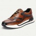 Men's Premium Leather Casual Sneakers - Cowhide, Stylish and Comfortable Low-Top Shoes with Breathable Design for Everyday Wear
