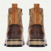 Men's Vintage Cowhide Leather Floral Brocade Ankle Boots with Button-Up Detail and Cap Toe Elegant Dress Boots for Formal and Casual Occasions