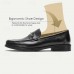 Men's Black Perforated Leather Dress Loafers with Braided Detail - Elegant Office Footwear