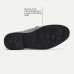 Men's Black Perforated Leather Dress Loafers with Braided Detail - Elegant Office Footwear