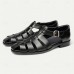 Men's Classic Brown Leather Fisherman Sandals - Versatile Summer Footwear for Casual Outings