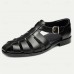 Men's Classic Brown Leather Fisherman Sandals - Versatile Summer Footwear for Casual Outings