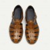 Men's Classic Brown Leather Fisherman Sandals - Versatile Summer Footwear for Casual Outings