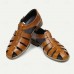 Men's Classic Brown Leather Fisherman Sandals - Versatile Summer Footwear for Casual Outings