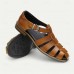 Men's Classic Brown Leather Fisherman Sandals - Versatile Summer Footwear for Casual Outings