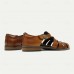 Men's Classic Brown Leather Fisherman Sandals - Versatile Summer Footwear for Casual Outings