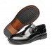Men's Classic Brown Leather Dress Shoes with Lace-Up Closure Perfect for Formal Evening Events, Galas and Dinner Parties