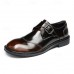Men's Classic Brown Leather Dress Shoes with Lace-Up Closure Perfect for Formal Evening Events, Galas and Dinner Parties