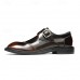 Men's Classic Brown Leather Dress Shoes with Lace-Up Closure Perfect for Formal Evening Events, Galas and Dinner Parties