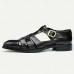 Men's Brown Premium Cowhide Leather Sandals Open-Toe Gladiator Style with Buckle Closure, Comfortable and Breathable Casual Shoes for Summer
