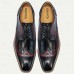 Men's Dress Sneakers Leather Italian Full-Grain Cowhide Slip Resistant Lace-up Black