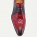 Men's Premium Cowhide Leather Oxfords, Classic Red with Brogue Detailing, Suitable for Business and Formal Events