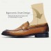 Men's Brown Leather Loafers Elegant Slip-On Dress Shoes with Metal Detail