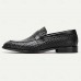 Men's Brown Leather Loafers Elegant Slip-On Dress Shoes with Metal Detail