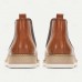 Men's Brown Premium Cowhide Chelsea Boots with White Sole - Elegant and Comfortable for Casual and Formal Wear