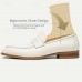 Elegant Men's White Leather Loafers with Classic Penny Slot - Perfect for Business Casual and Formal Occasions