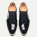 Men's Black Lace-Up Shoes in Patent Leather and Suede with White Sole Premium Cowhide Dress Shoes for Stylish Casual and Formal Wear