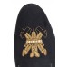 Black Embroidered Velvet Trio Antique Slip-on Shoes