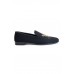 Black Embroidered Velvet Trio Antique Slip-on Shoes
