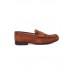Brown Phillos Suede Slip On Loafers