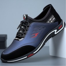 Men's Blue and Black Athletic Sneakers with Lace-Up Closure and Lightweight Sole - Stylish Sports Shoes for Running and Casual Wear
