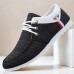Men's Black Checkered Sneakers Breathable Nylon Lace-Up Shoes for Casual and Smart-Casual Occasions
