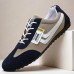 Men's Casual Beige and White Sneakers Breathable Nylon Lace-Up Shoes for Relaxed Outings and Casual Occasions