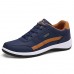 Men's Navy Blue Athletic Sneakers Lightweight Running Shoes with Tan Accents, Breathable Upper, and Cushioned Sole for Everyday Comfort and Sports