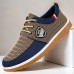 Men's Navy Blue and Tan Lace-Up Sneakers Trendy Sneakers for Casual Wear and Weekend Adventures