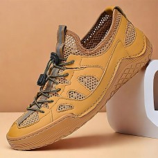 Men's Breathable Mesh Hiking Sneakers - Lightweight and Comfortable Trail Shoes for Outdoor Activities