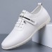Men's White Slip-On Sneakers with Stripe Design Fashionable Shoes for Casual Outings and Weekend Activities