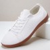 Men's Casual Barefoot Shoes Lightweight Breathable White Sneakers with Lacing for Walking, Travel, and Everyday Comfort