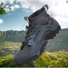 Men's Breathable Outdoor Hiking Shoes with Ankle Support - Durable and Comfortable Trail Sneakers for Hiking and Trekking