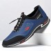 Men's Sporty Blue & Black Sneakers - Durable Outdoor Shoes with Quick Lace System, Ideal for Hiking and Casual Wear